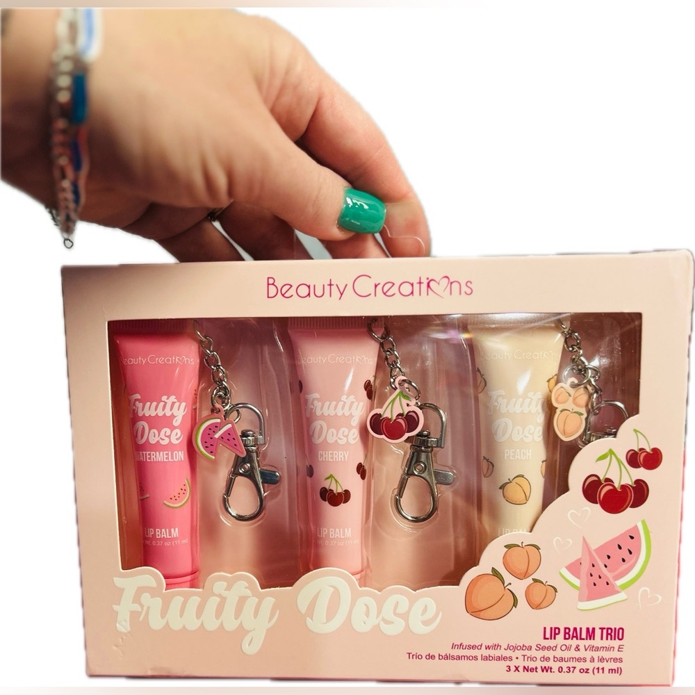 Beauty Creations Fruity Dose Lip Balm Trio - Watermelon, Cherry, Peach